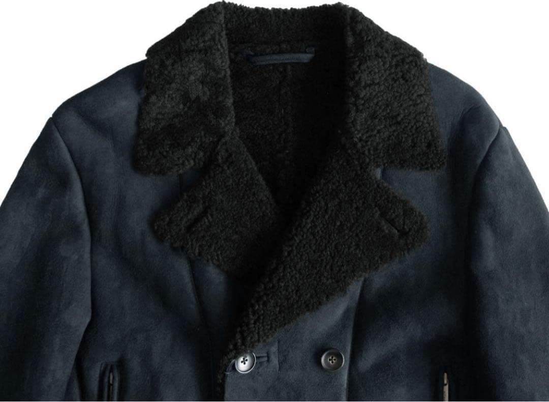 超希少allegri英国製羊革ムートンPコート未使用L