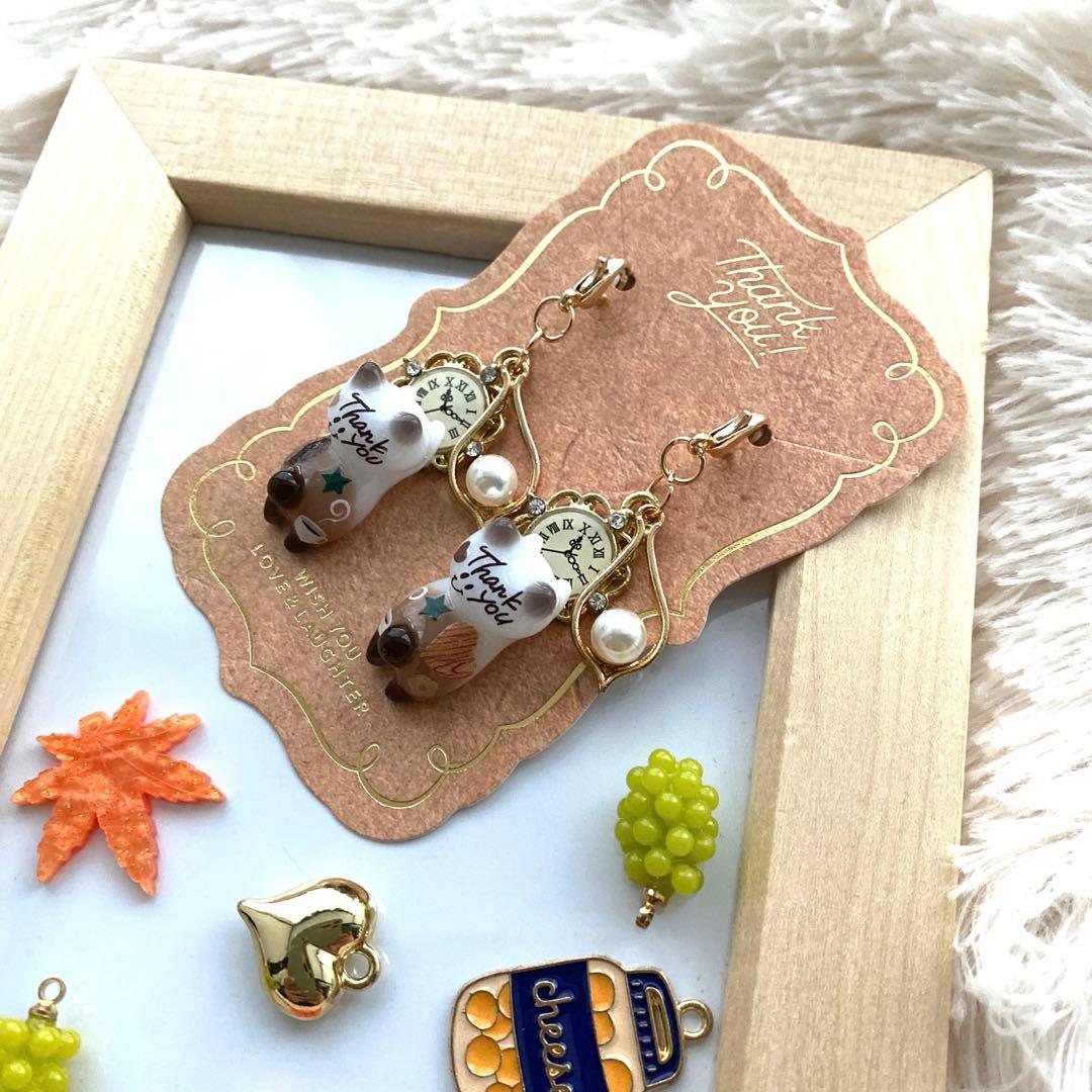 ☆時計がオシャレCafe猫ちゃんチャーム☆