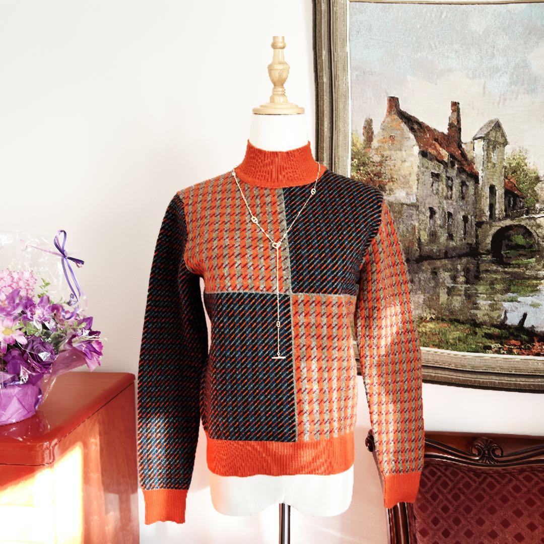極美品　HERMÈSエルメス ハウンドトゥース カシミヤ トップス　セーター