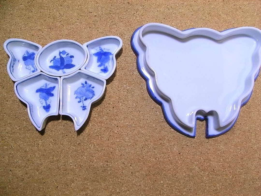 乾隆年製　蝶型トレー