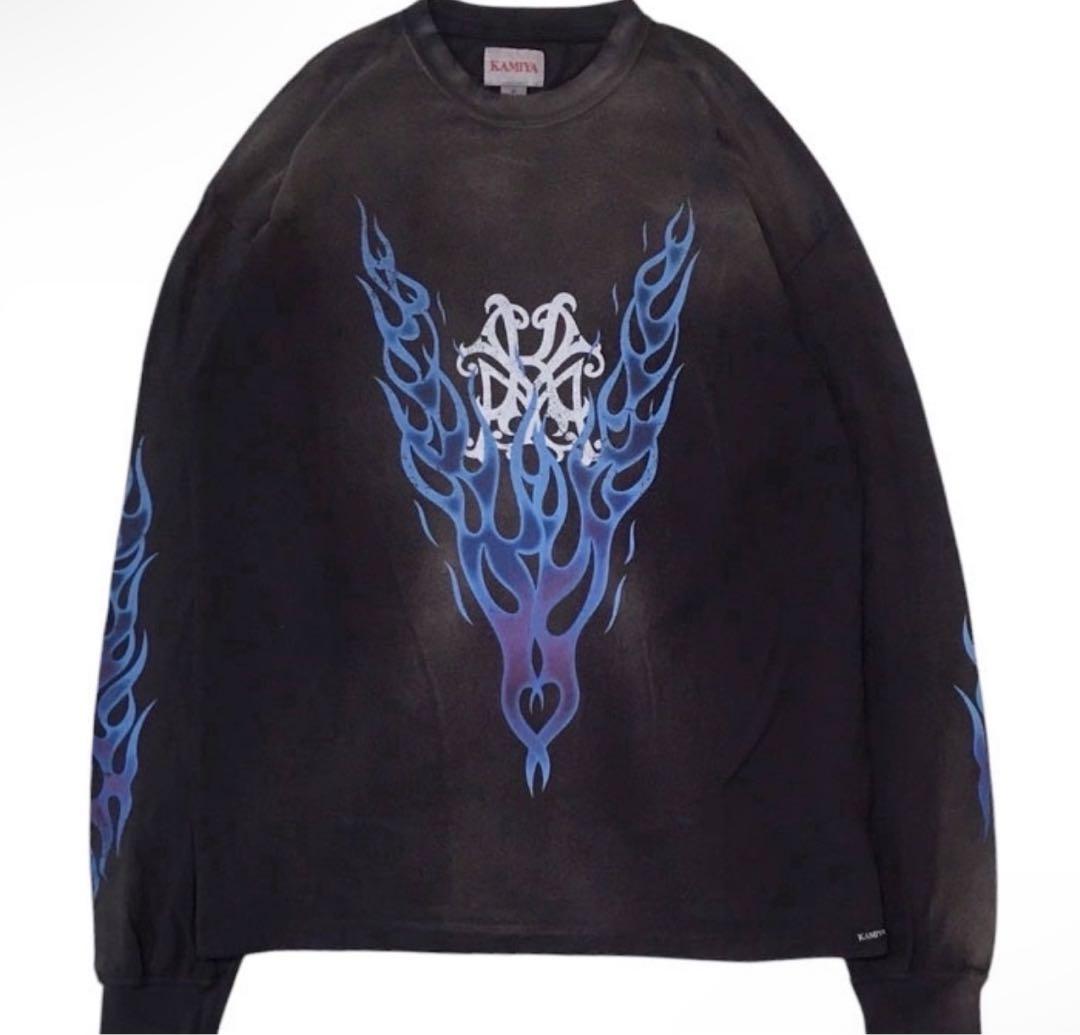 KAMIYA 25ss “KMY-FIRE” DISTRESSED L/S