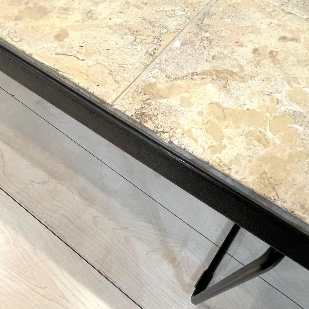 希少・廃盤品【IDEE】マクタンローテーブル 天然石天板 アイアン脚 110㎝