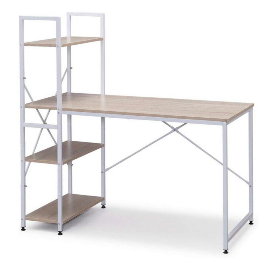 パソコンデスク　勉強机　収納ラック　収納棚　デスクラック　机　ナチュラル