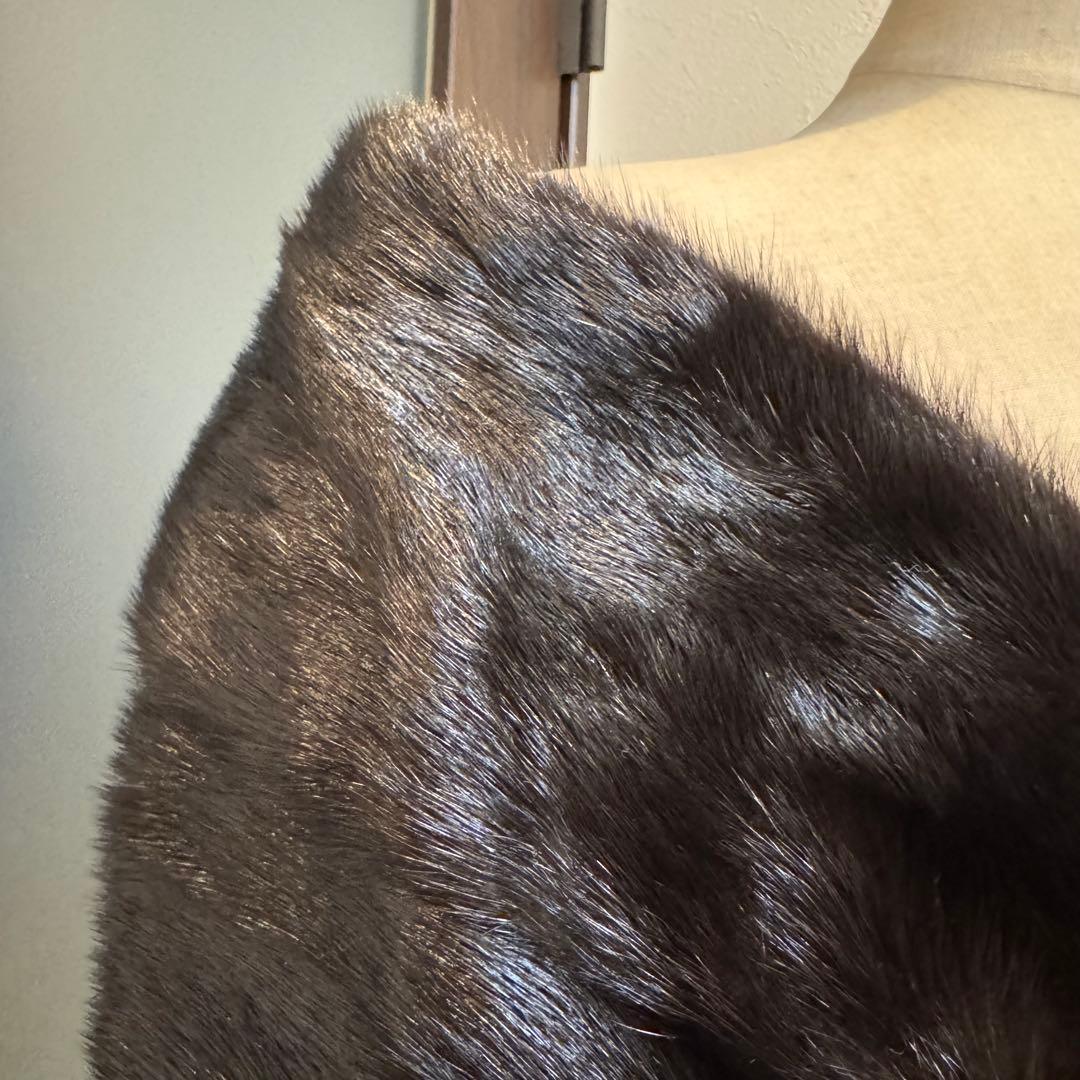 超美品 ショール　SAGA MINK ミンク　リアルファー ストール　黒　far