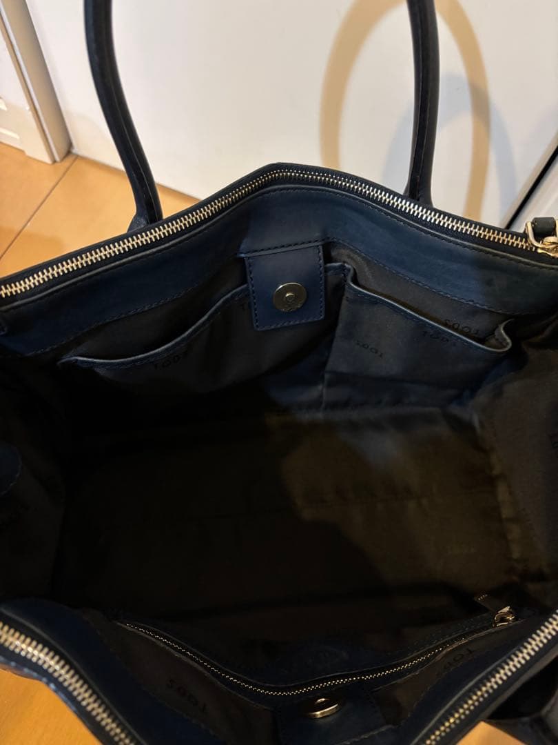 Tod'sビジネストートバッグ メンズ　レザー　ネイビー