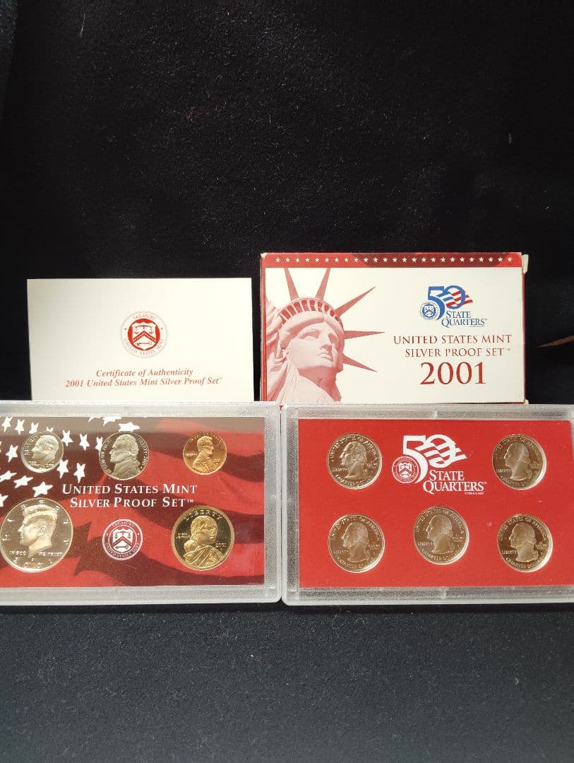 2001年 アメリカ 50州記念銀貨 シルバープルーフセット