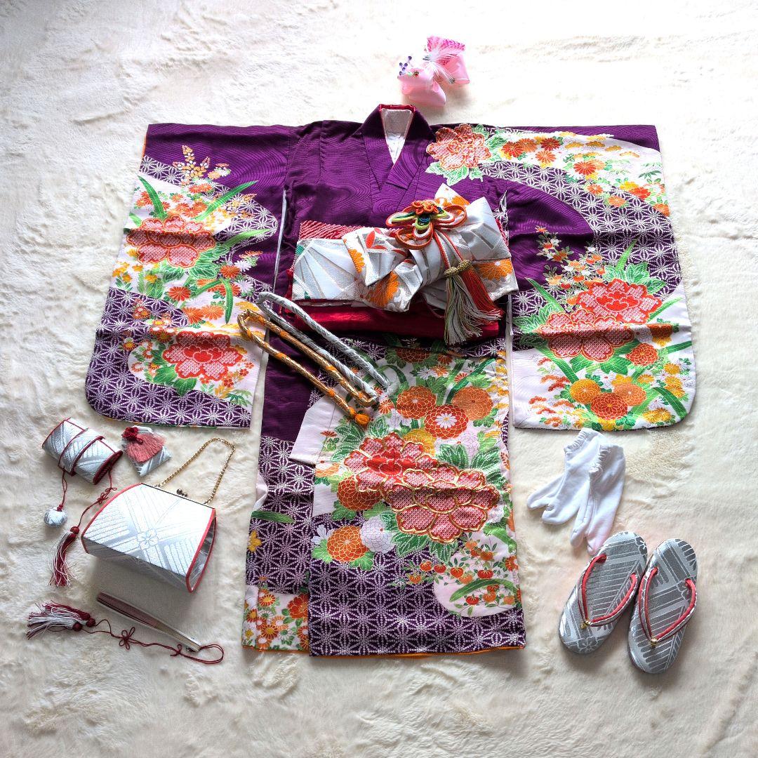 女の子 七五三 作り帯 はこせこ 着物セット 3歳
