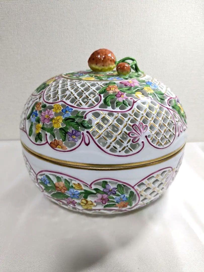 ヘレンド ファンタジー ボンボニエール 大型 透かし彫刻