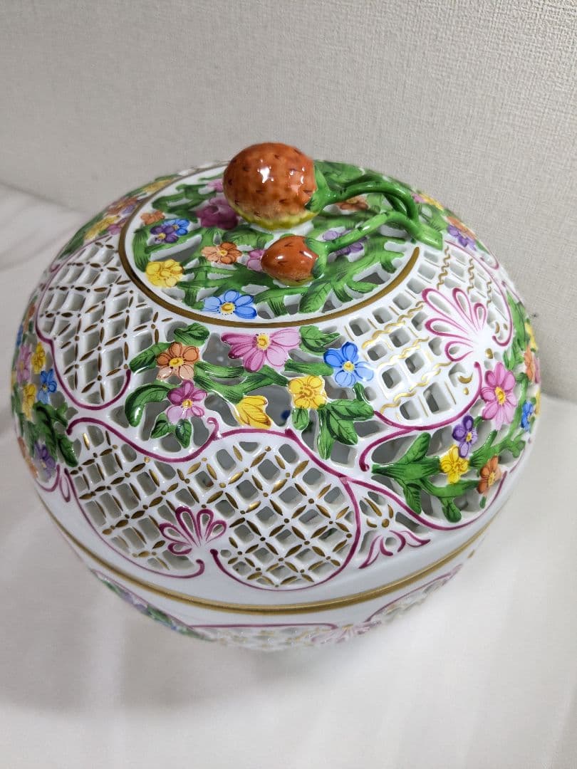 ヘレンド ファンタジー ボンボニエール 大型 透かし彫刻