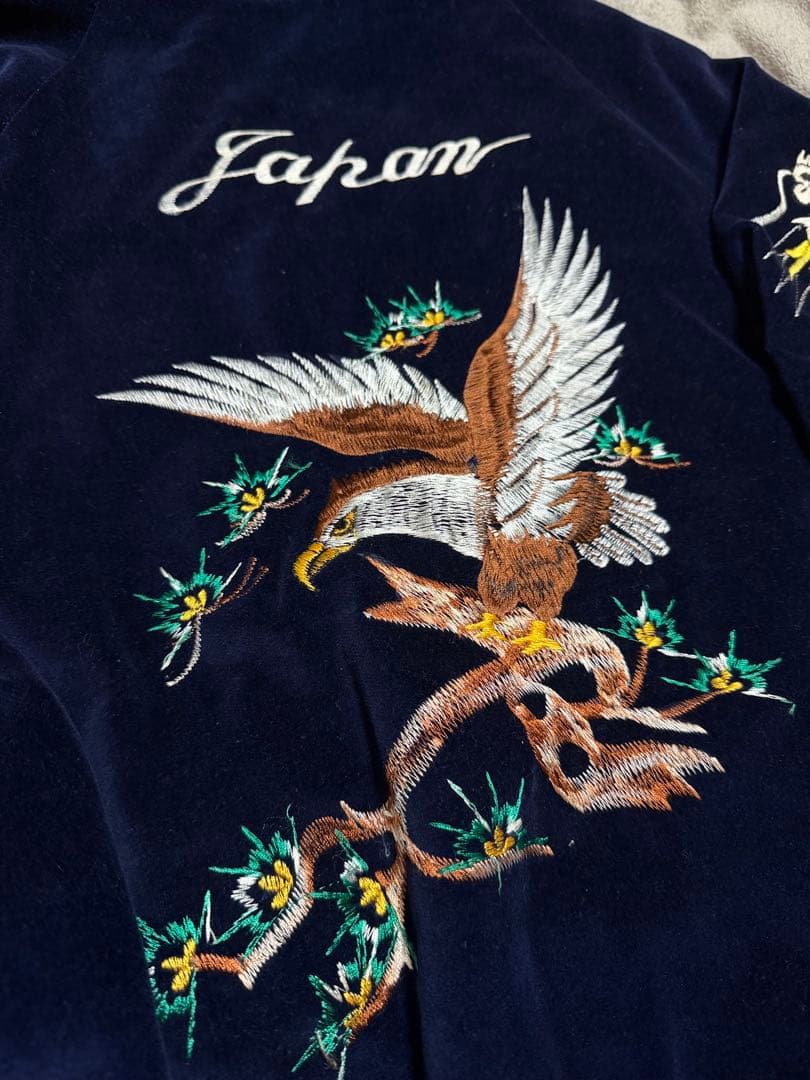 別珍 Vintage 90s 日本限定 スカジャン 鷹 龍 unisex YKK