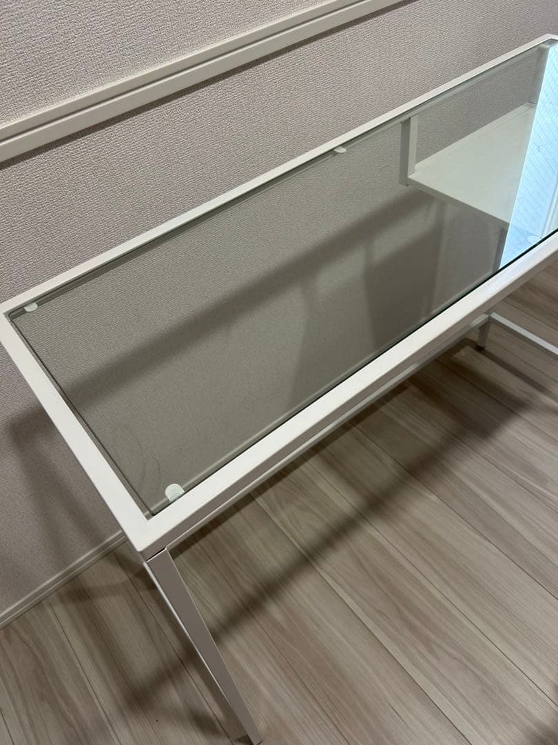 IKEA VITTSJÖ ヴィットショー デスク 机 ホワイト廃盤 ガラス 直接