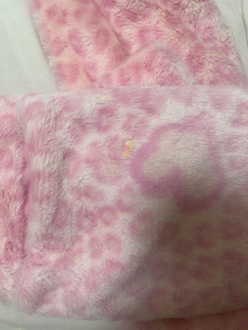 【レア】ディズニー　マフラーキャップ　ピンク　ヒョウ柄