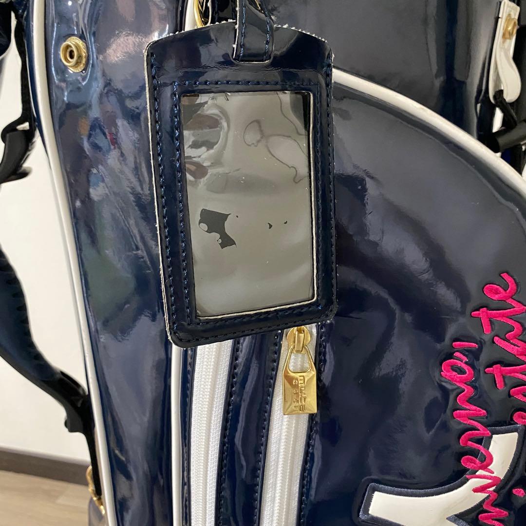 ムータマリンゴルフ　キャディバック　紺色　サメ