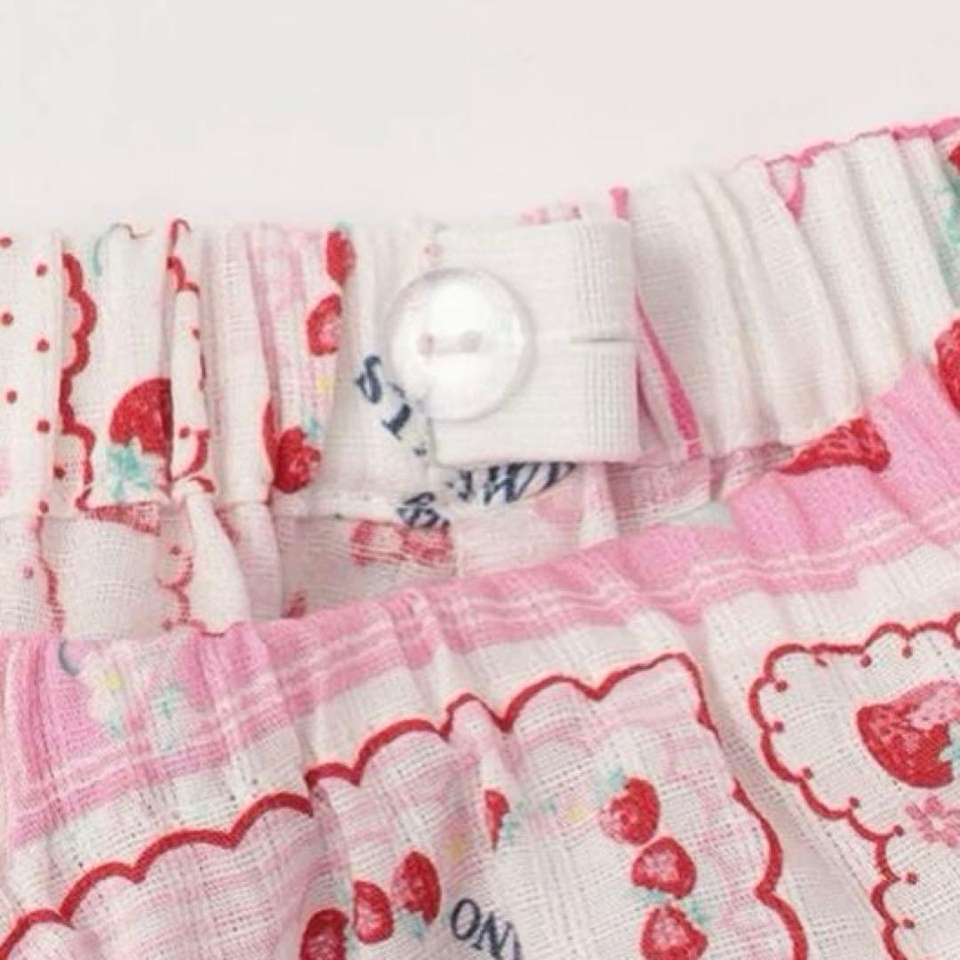 メゾピアノ いちごハンカチ柄　浴衣ドレス　100