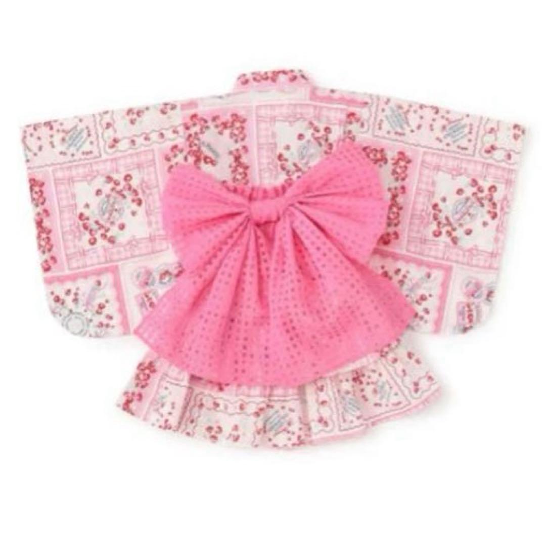 メゾピアノ いちごハンカチ柄　浴衣ドレス　100