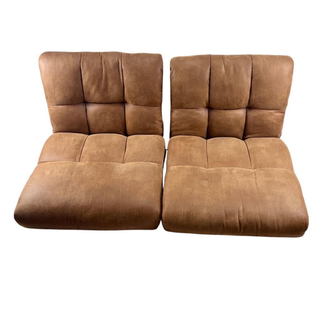 【2個セット】ニトリ つながるポケットコイル 座椅子 レザー調タイプ　ロソファ