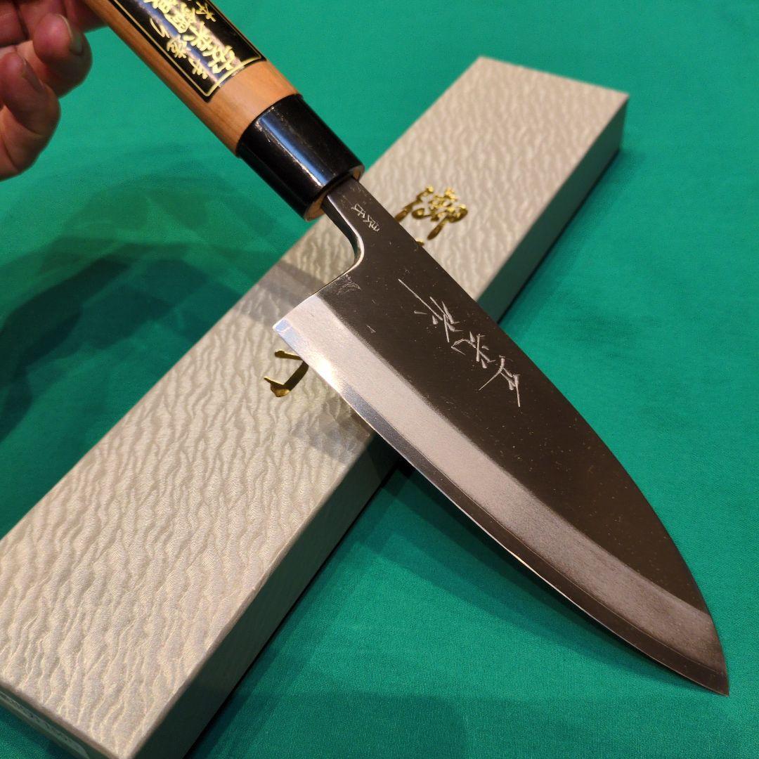 ≪銀三鋼使用≫正光作　出刃包丁　5寸　150ミリ　桜柄付き