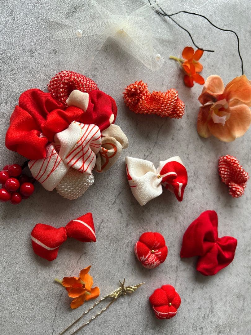 ゆ*う様 七五三　七五三髪飾り　ヘッドドレス　着物髪飾り　リメイク髪飾り　023