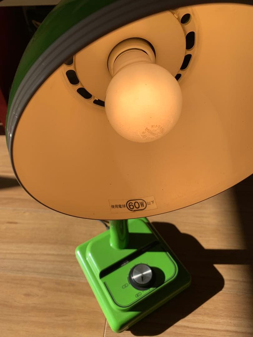 ナショナル　昭和レトロ　当時物　電気スタンド　デスクライト　グリーン　調光付