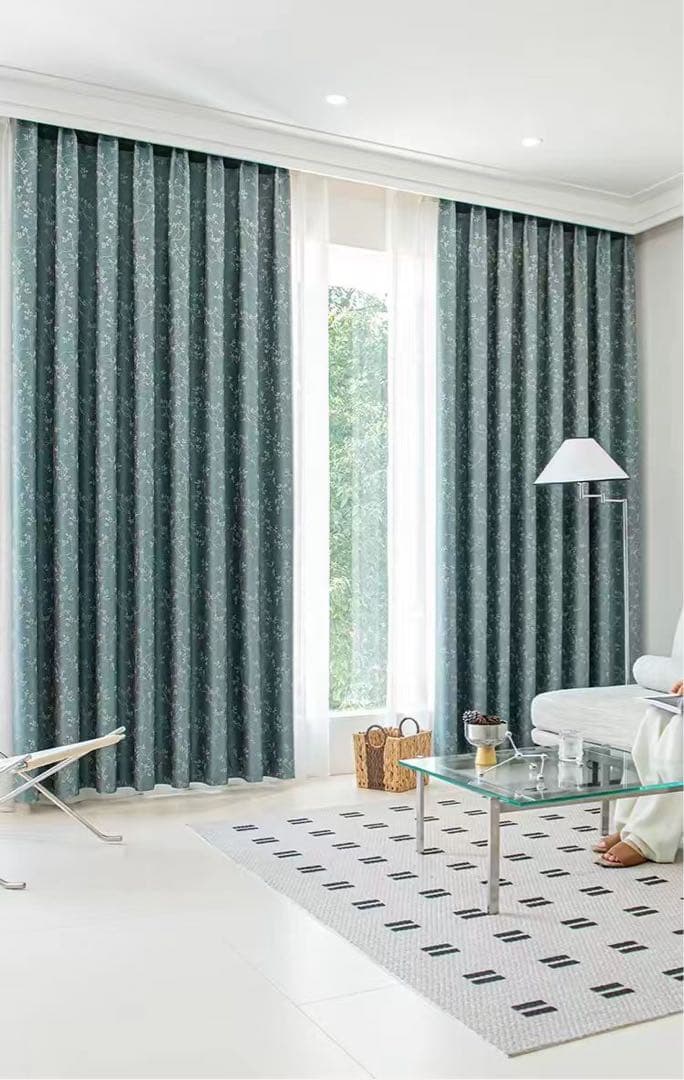 【99％遮光】藤蔓刺繍 ナノ完全遮光カーテン 2枚／100cm×178cm｜