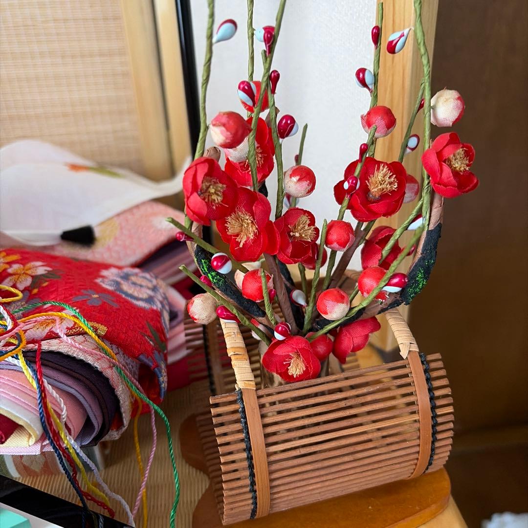 ①雛人形セット 平安豊久　特選 木製台付き　難あり