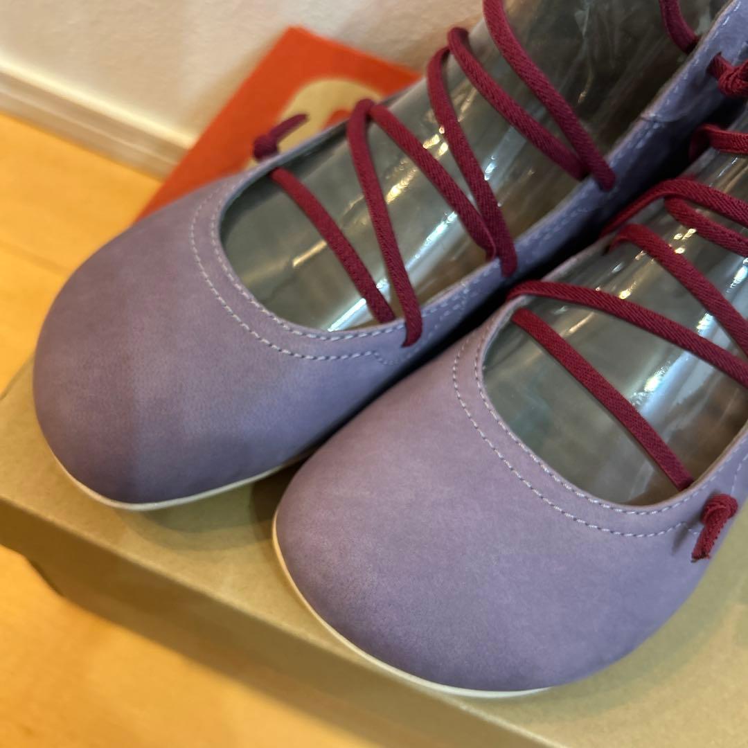 カンペール 紫色 スエードスニーカー CAMPER