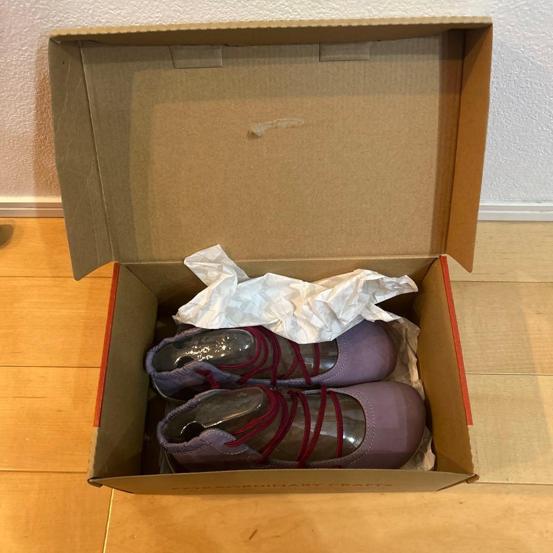 カンペール 紫色 スエードスニーカー CAMPER