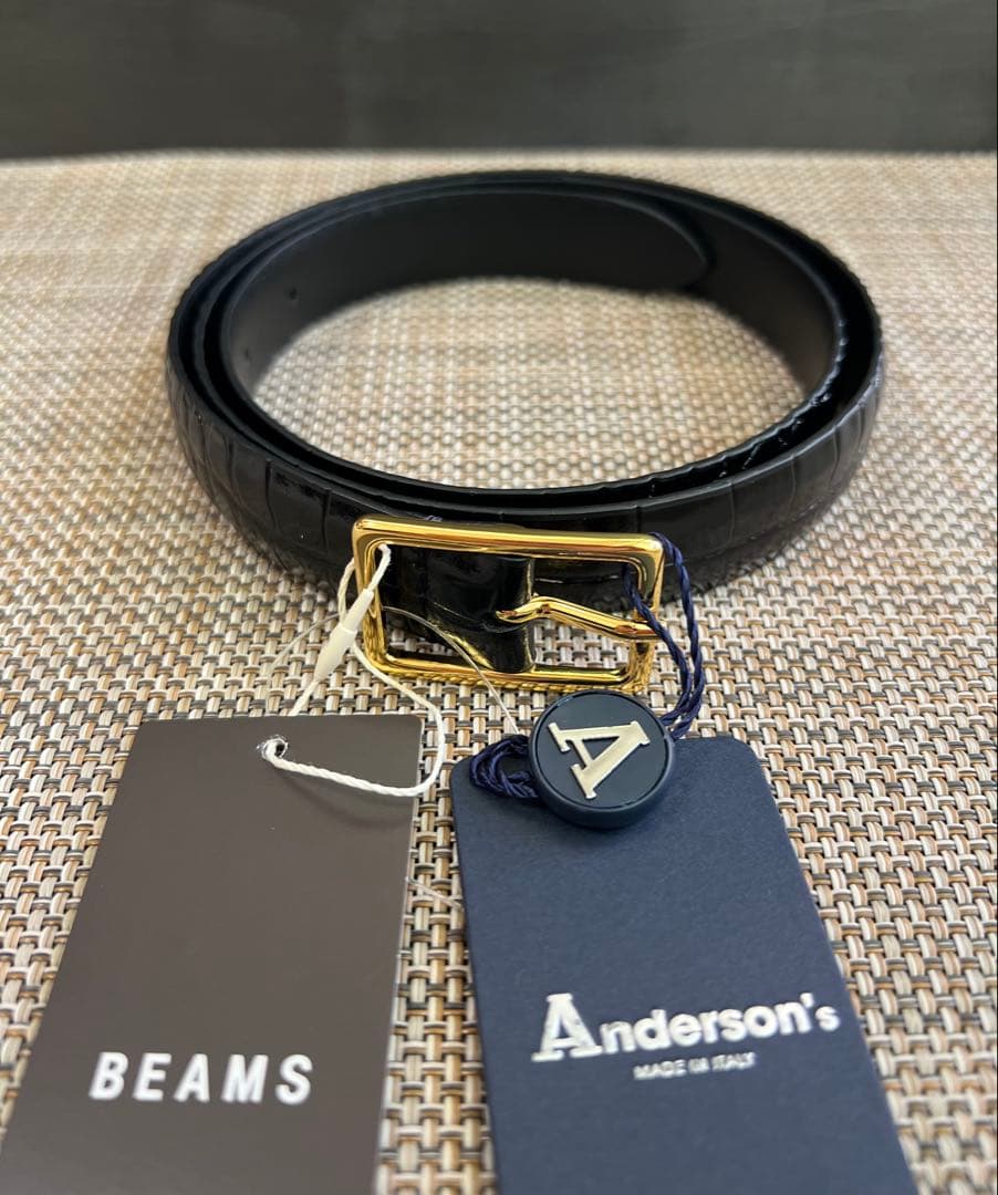 BEAMS F Anderson's / クロコスタンプ レザーベルト