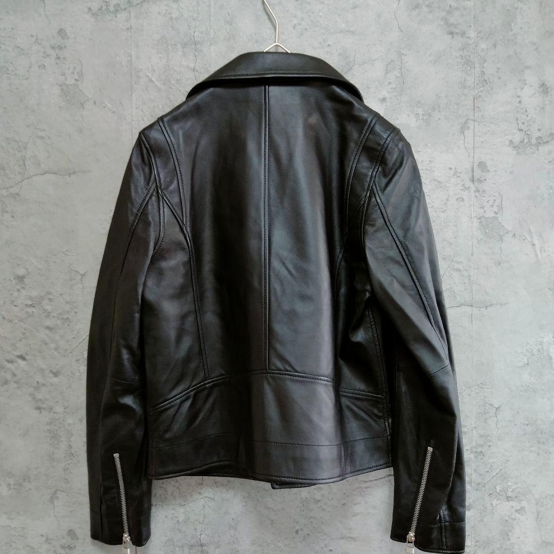 美品　アテニア　ラムレザー　ライダース　シングル　革ジャン　ブラック 9号　M