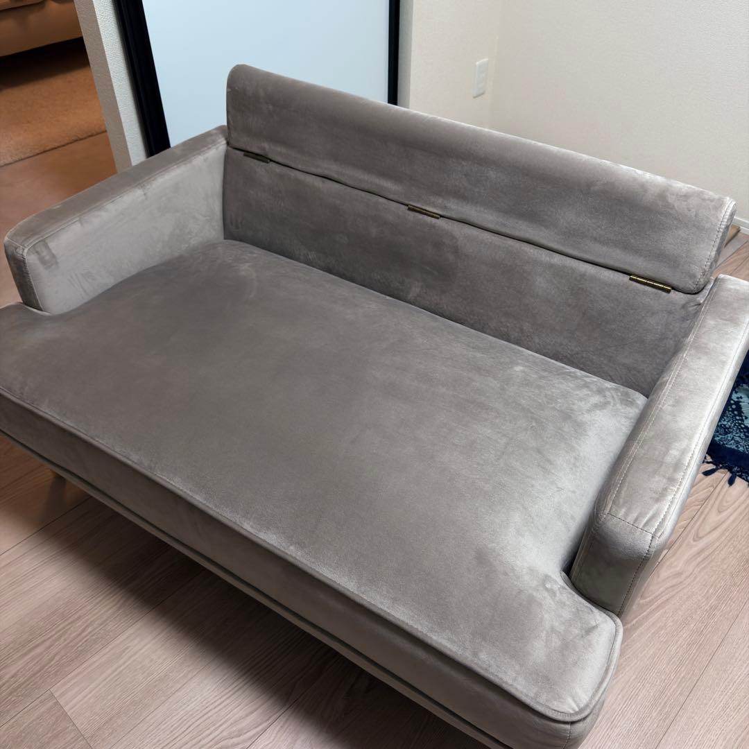 【直接取引可能】2人掛けソファ ベルベット調 LOWYA