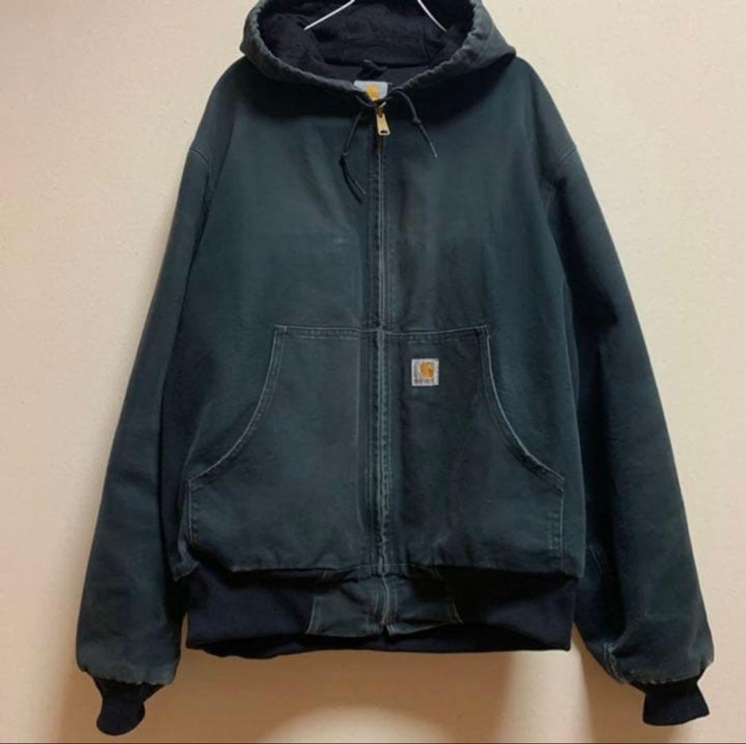 ☆カーハート☆USA製ダックジャケット　アクティブ　ビッグサイズ　フーディ　黒