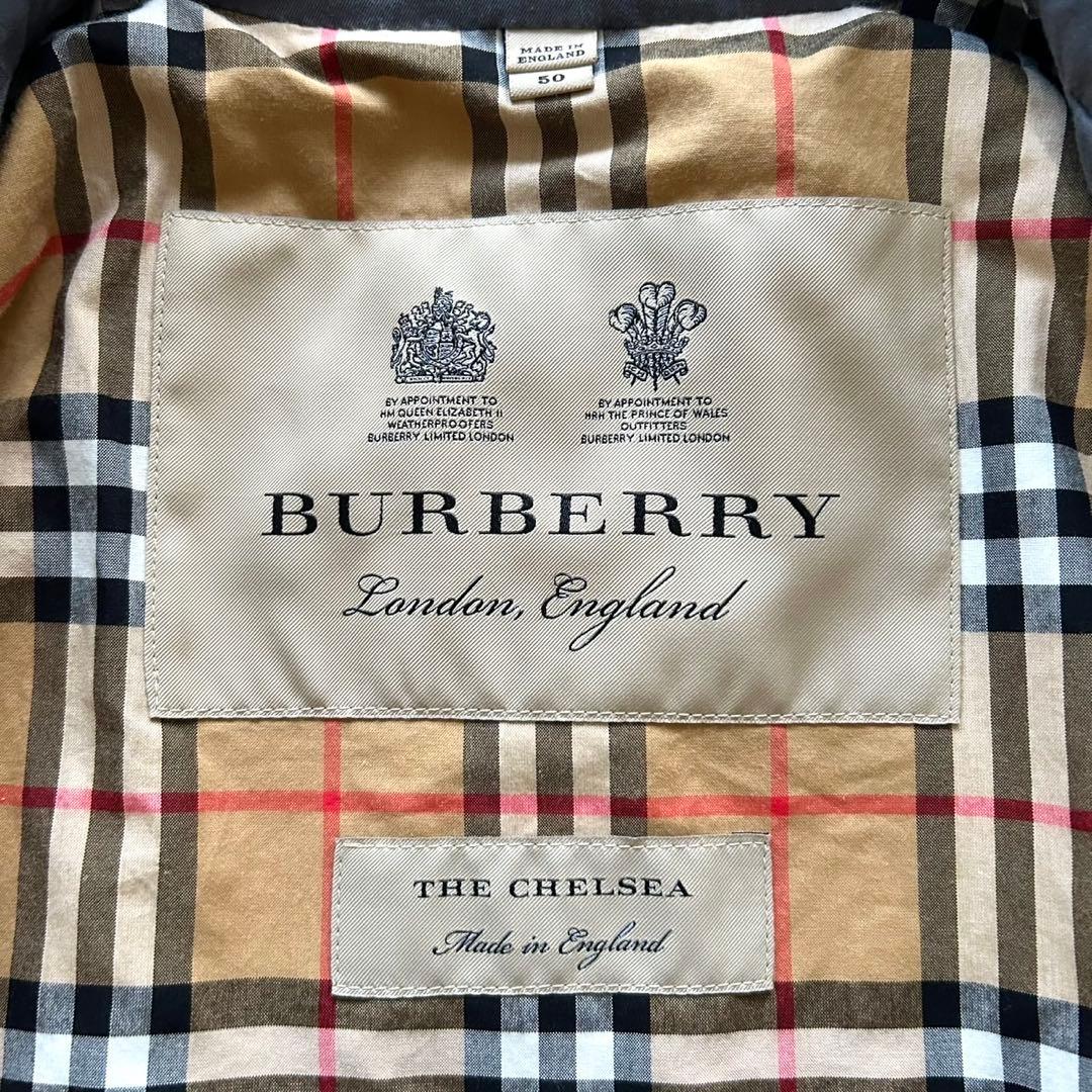 【極美品】バーバリー　トレンチコート　近年モデル　チェルシー　ネイビーグレー