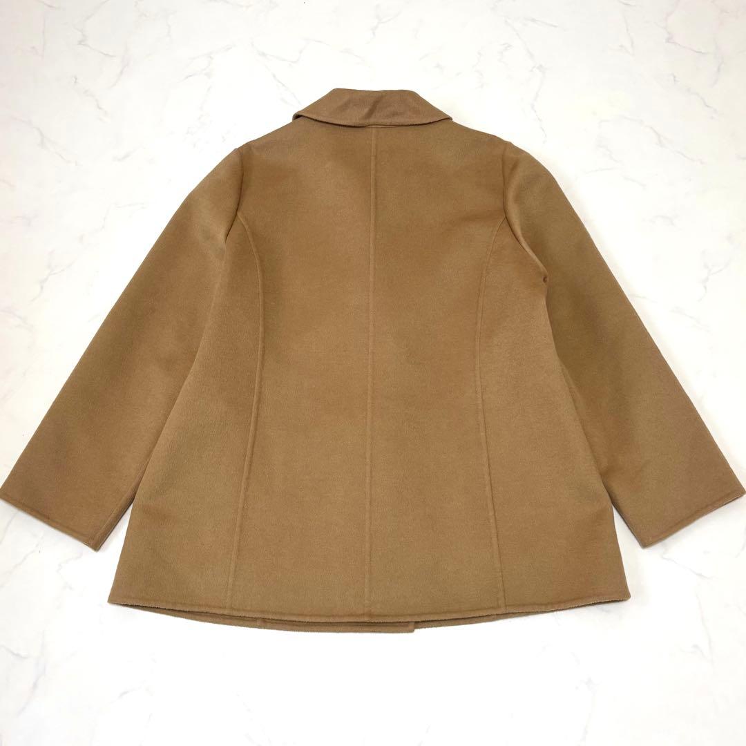 【大きいサイズ 極美品】レリアン リバーコート アンゴラ混 キャメル 2XL