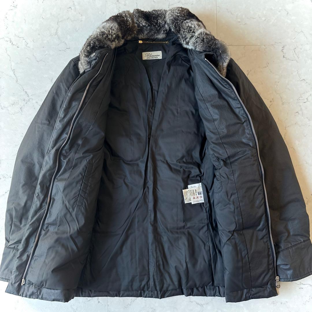 美品 ブルマリン ベルト付 コーティングコットン ショート ダウンジャケット