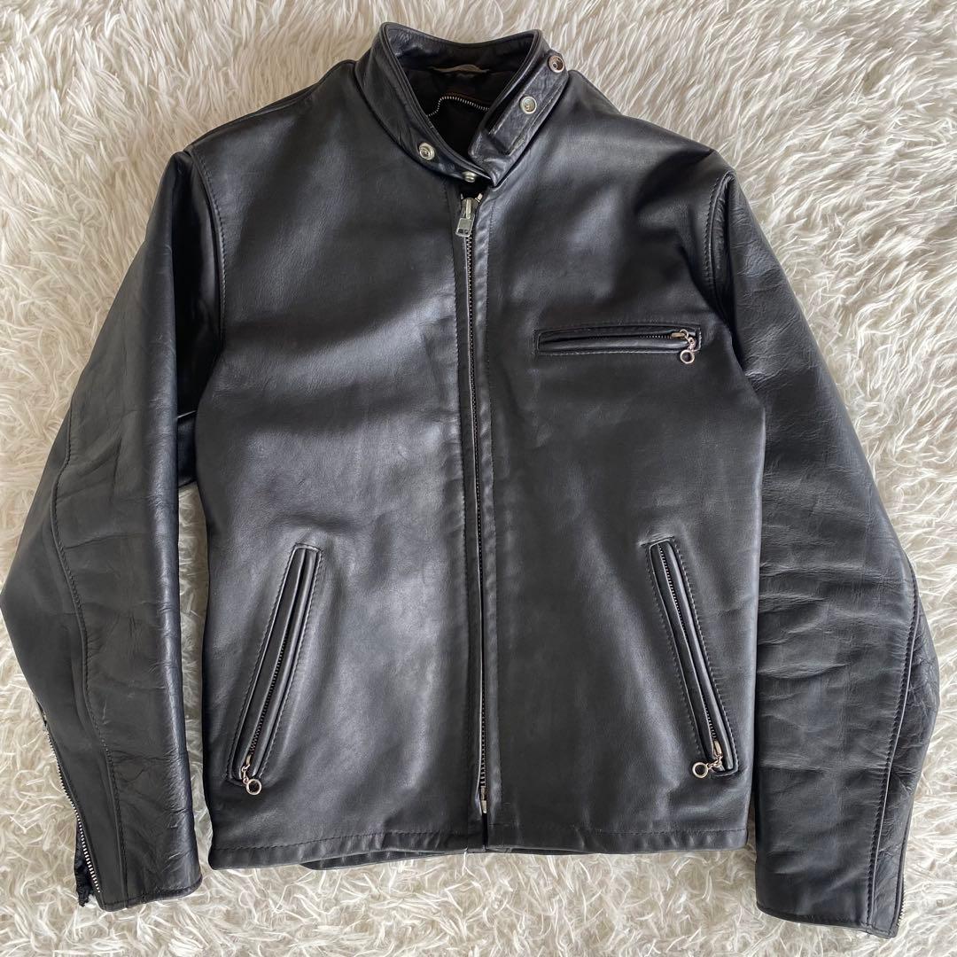 【美品】SCHOTT　641 シングルライダースジャケット　黒　38 L相当