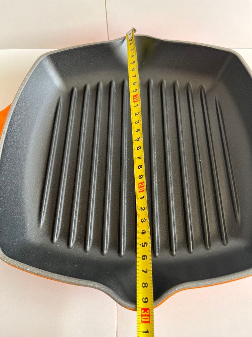 ルクルーゼ　スクエアスキレットグリル　グリルパン　26cm オレンジ