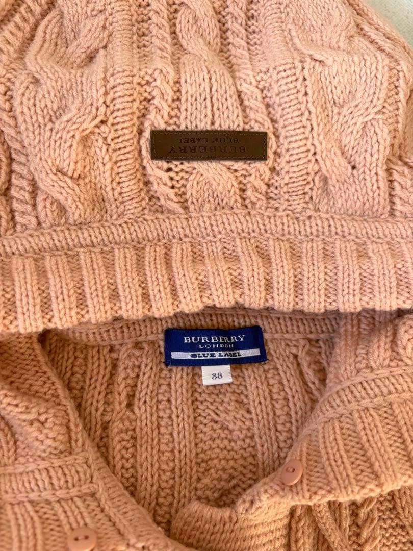 【美品】バーバリーブルーレーベル ロングニットカーディガン コート アウター