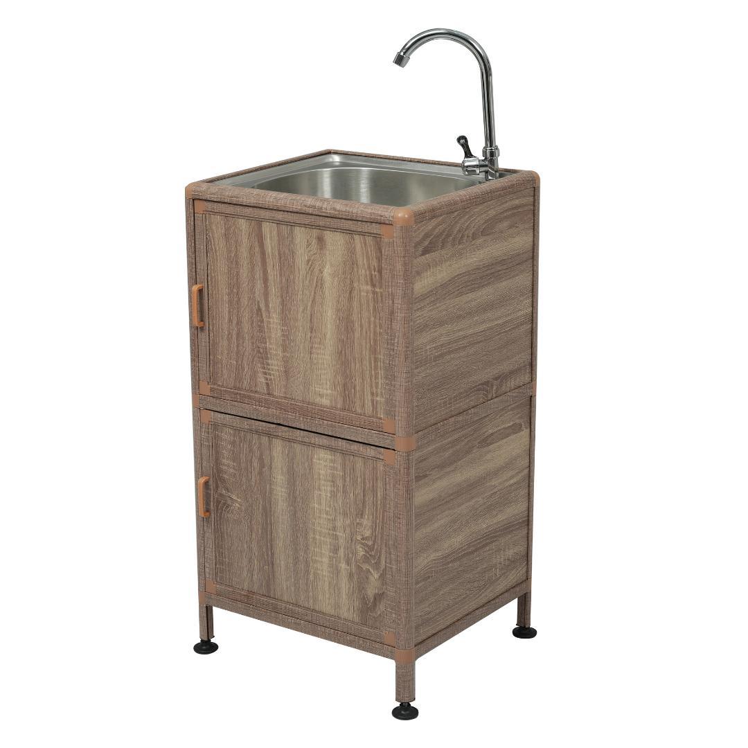 屋外 流し台 ステンレス W46×D35×H108cm ガーデンシンク 作業台