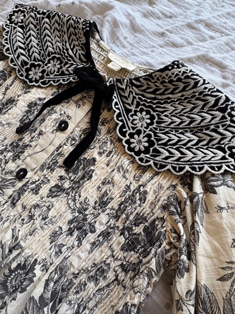 Bonjour diary 刺繍襟チュニックワンピース 6y