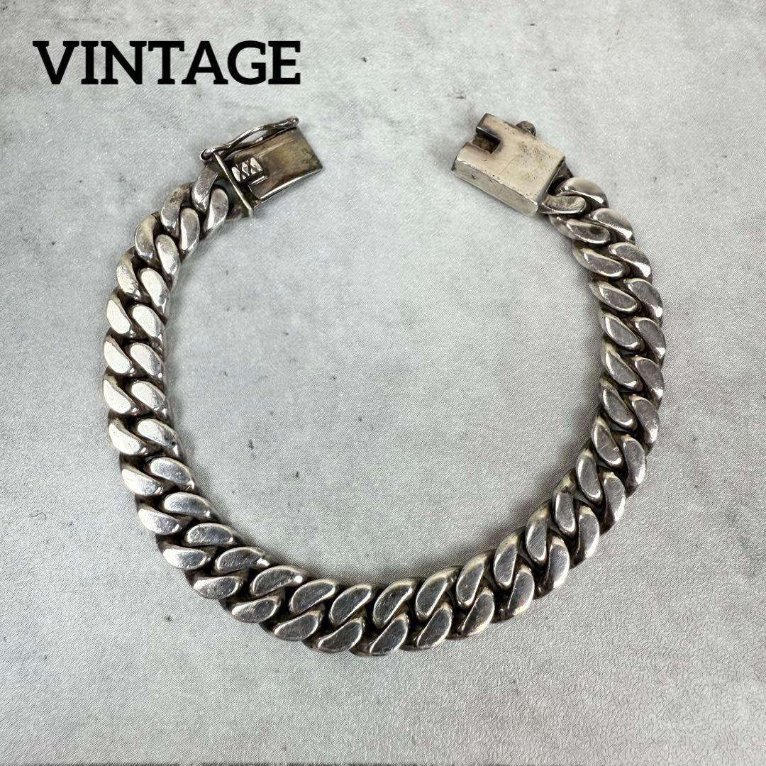 VINTAGE ヴィンテージ シルバー925 喜平チェーンブレスレット