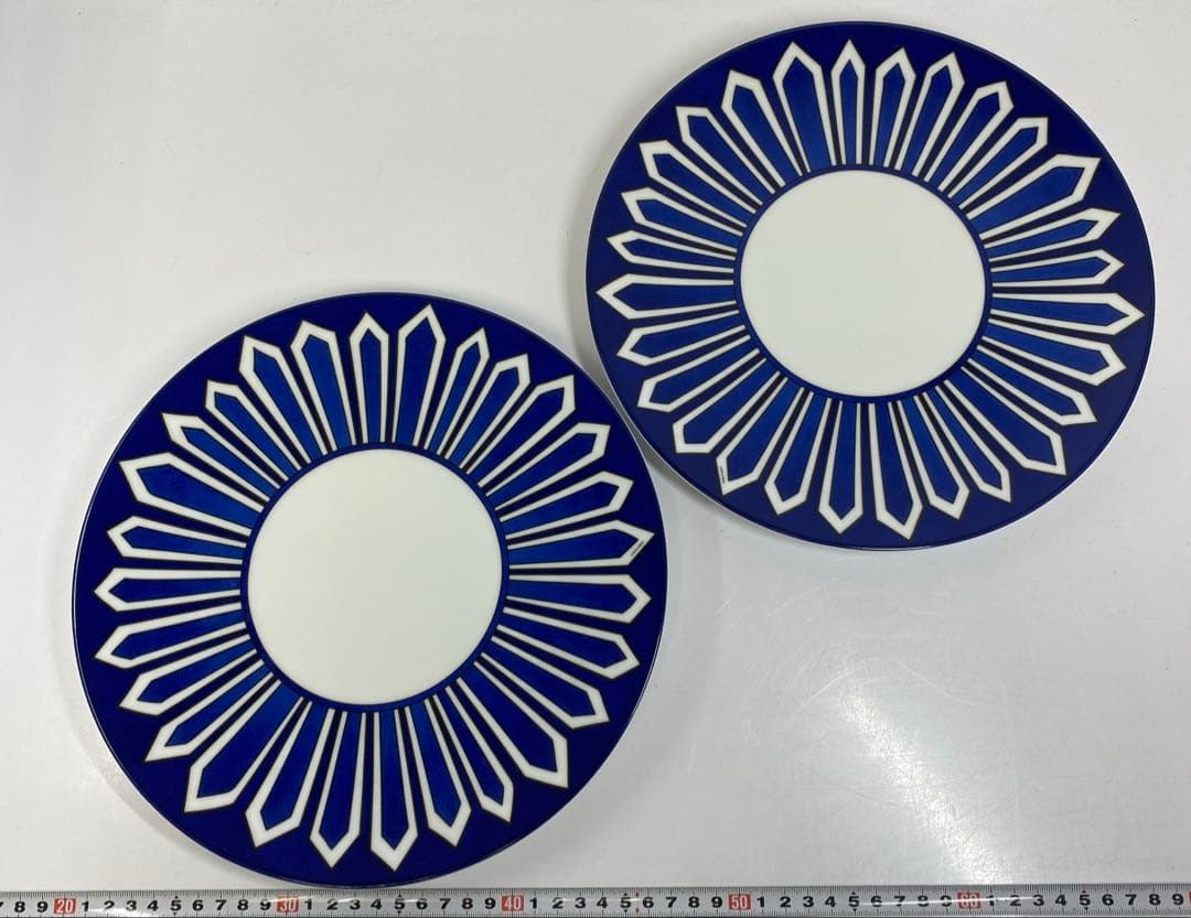 希少　エルメス　ブルーダイユールプレート2枚　共箱　東Y7-0328☆2Fトニエ