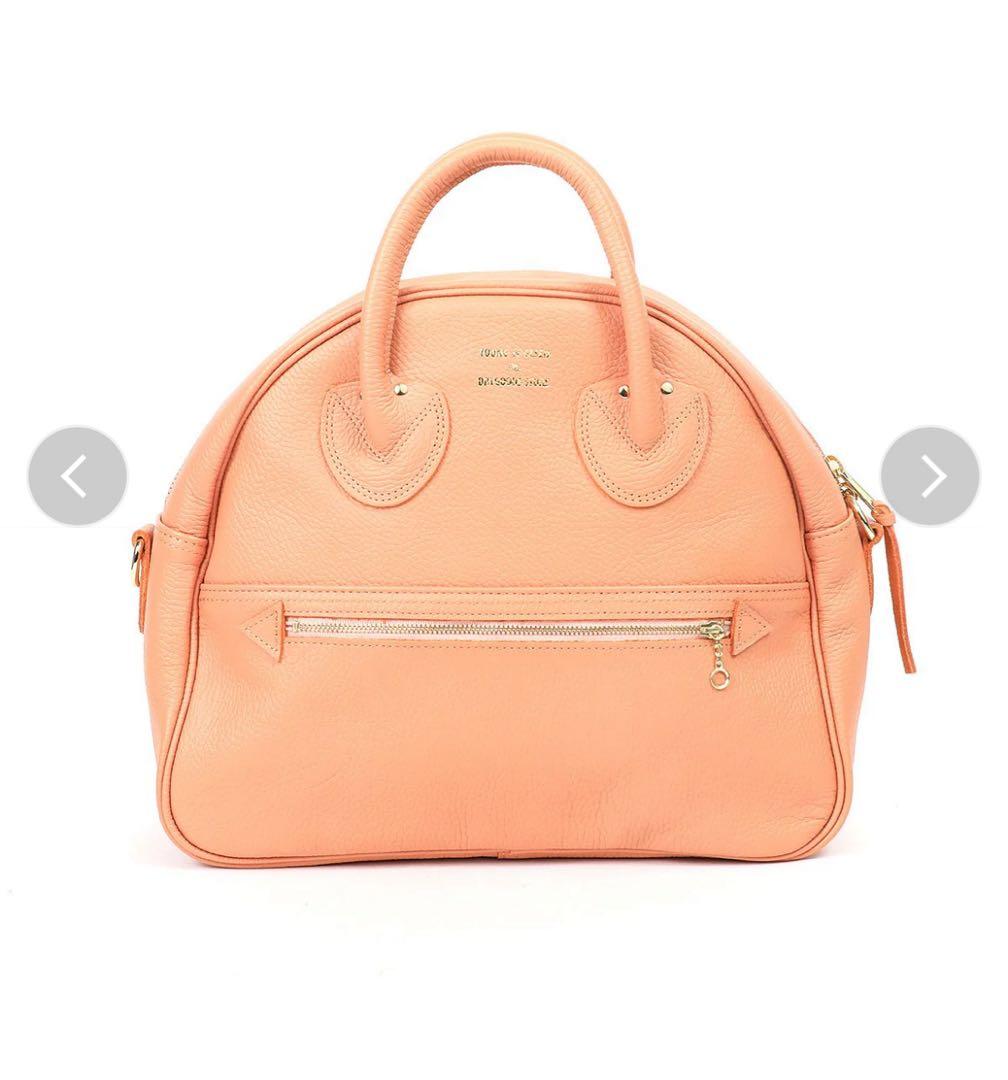 ヤングアンドオルセン ボストンバッグ ピンクベージュ 2way ショルダー