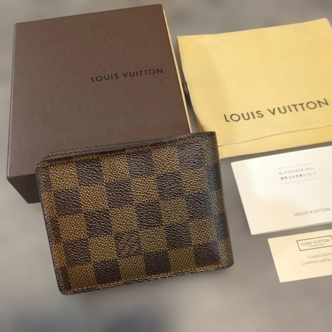 美品✨️ルイヴィトン ダミエ⭐️N60895 二つ折り財布⭐️箱・保存袋付