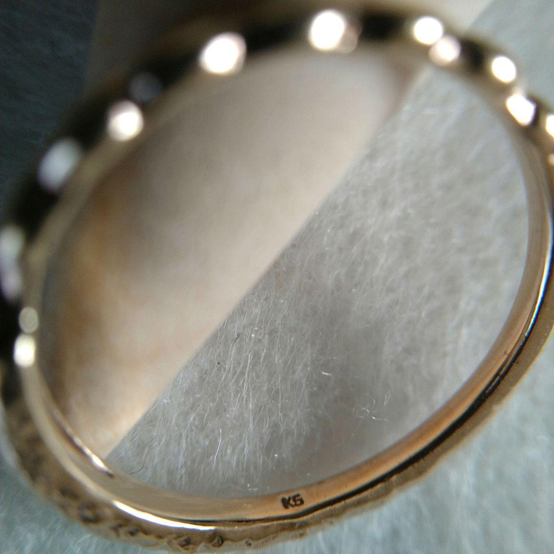 【美品】ageteアガット K5 リング 9号 シンプルリング 箱付き