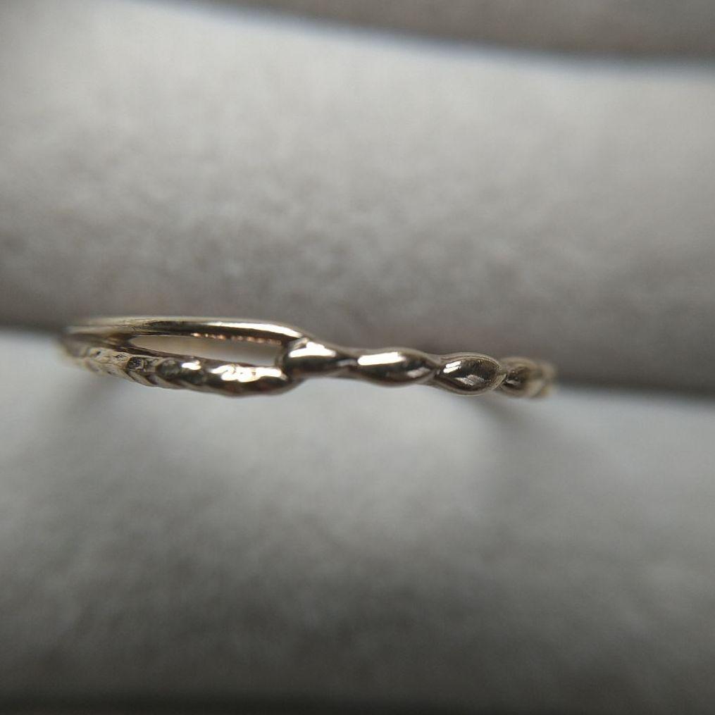 【美品】ageteアガット K5 リング 9号 シンプルリング 箱付き