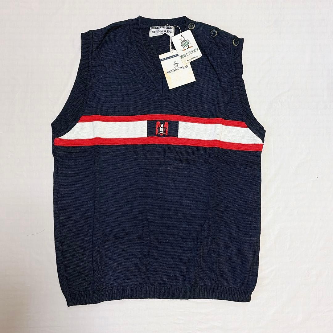 【新品タグ付き】MUNSINGWEAR ベスト 90年代 ネイビー M