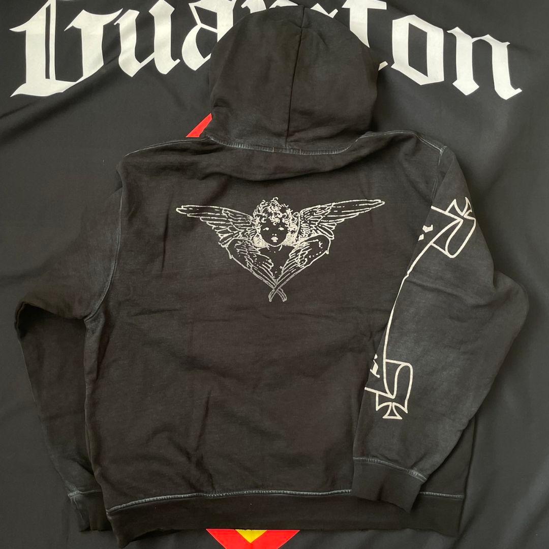 askyurself Faded Angel Boxy Hoodie ブラック