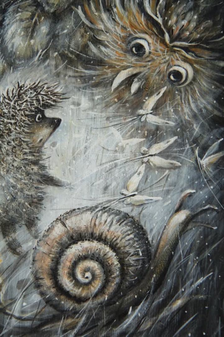 秋の感謝セール♪ロシア雑貨『霧の中のハリネズミ』飾り皿木製トレー マトリョーシカ