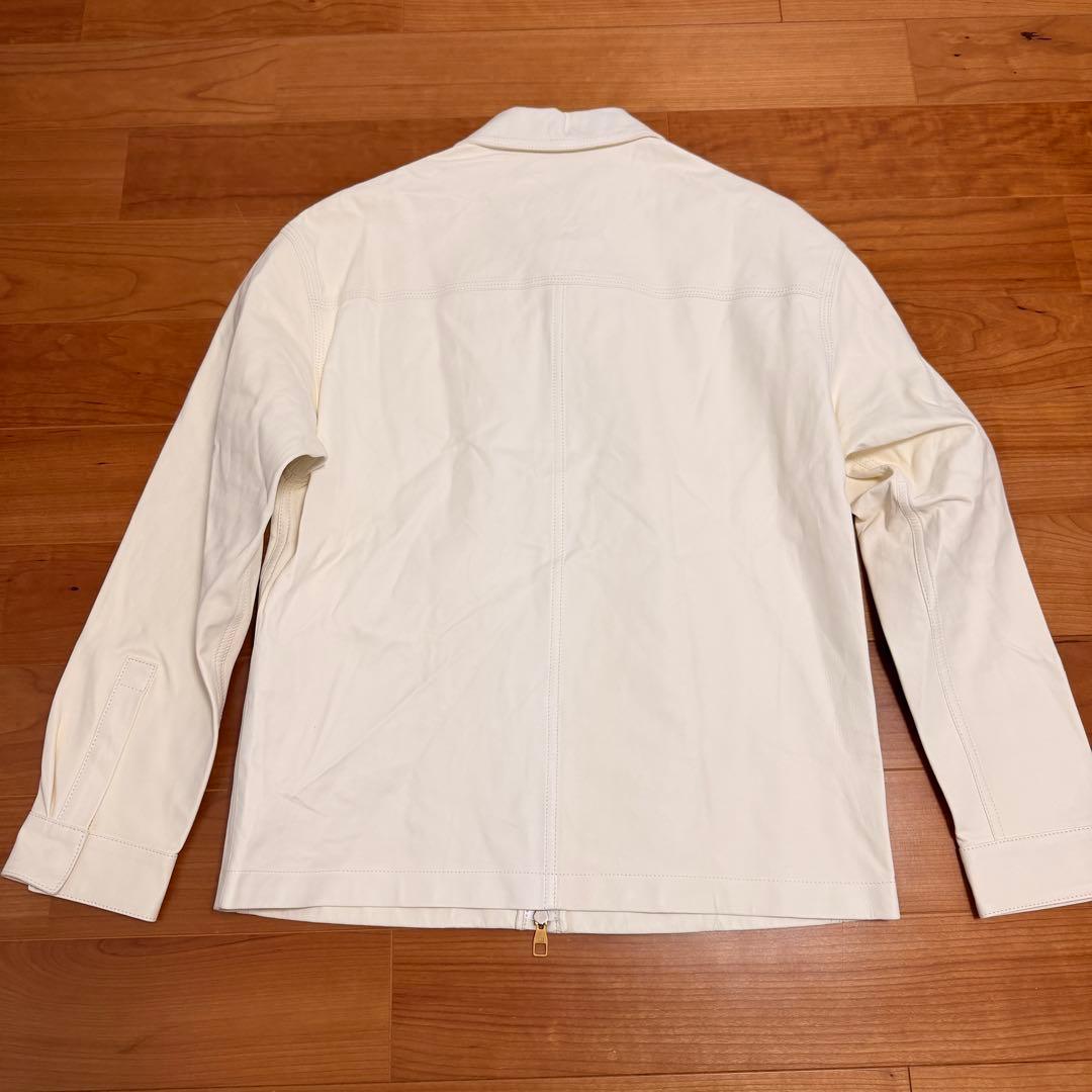 【タグ付き】ダンヒル イタリア製 ラムレザー ジャケット 羊革 オフホワイト