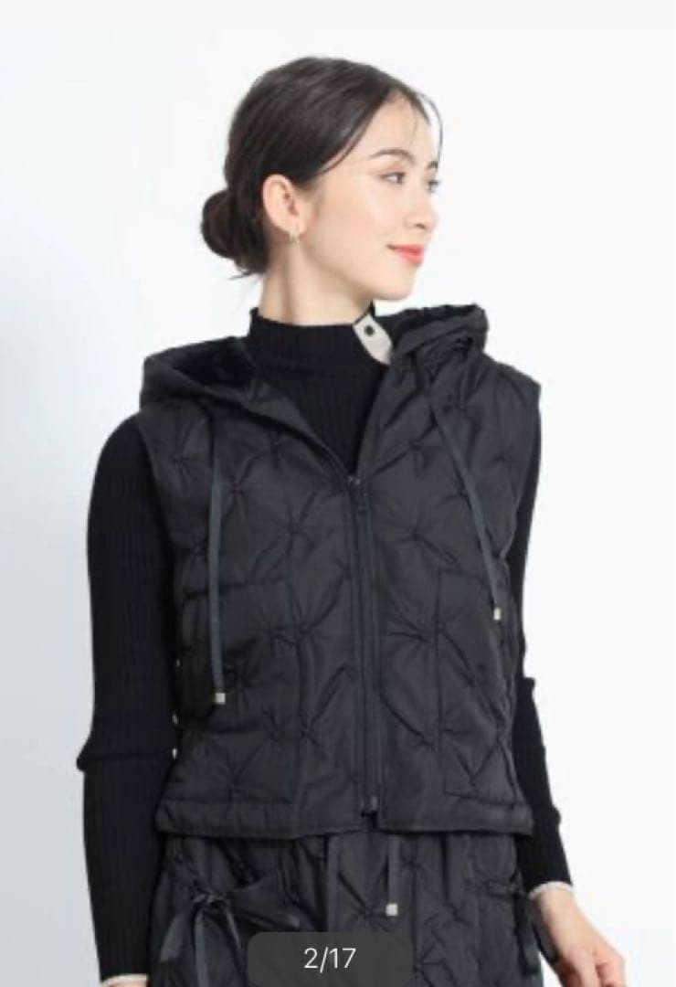 fennelドットキルティングジップベスト